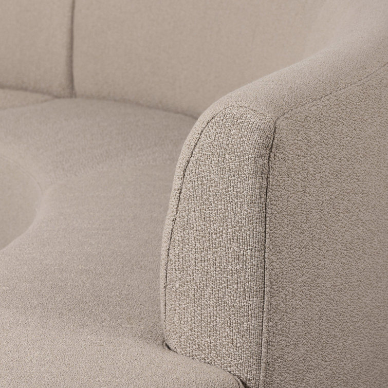 Taupe Performance Fabric Curved Dining Banquette Bench