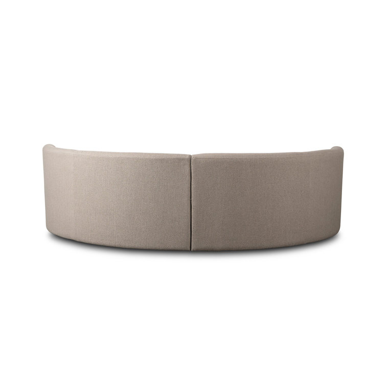 Taupe Performance Fabric Curved Dining Banquette Bench