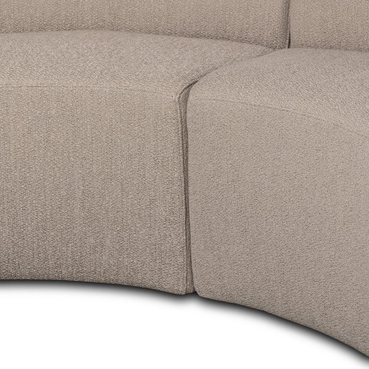Taupe Performance Fabric Curved Dining Banquette Bench