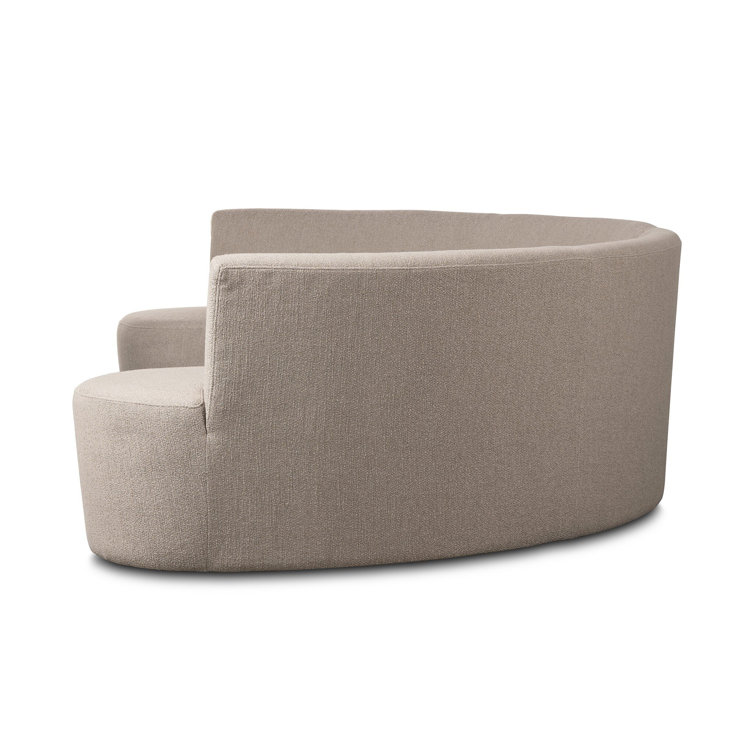 Taupe Performance Fabric Curved Dining Banquette Bench