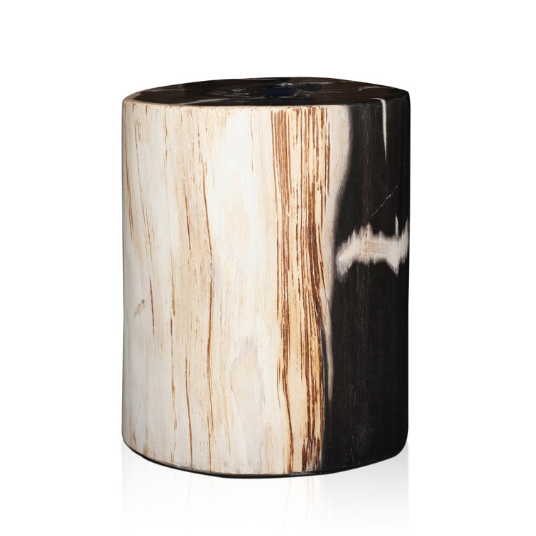 Light Petrified Wood Round End Table