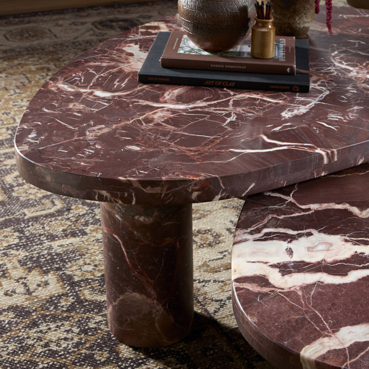 Zion Cream Marble Nesting Coffee Table Set