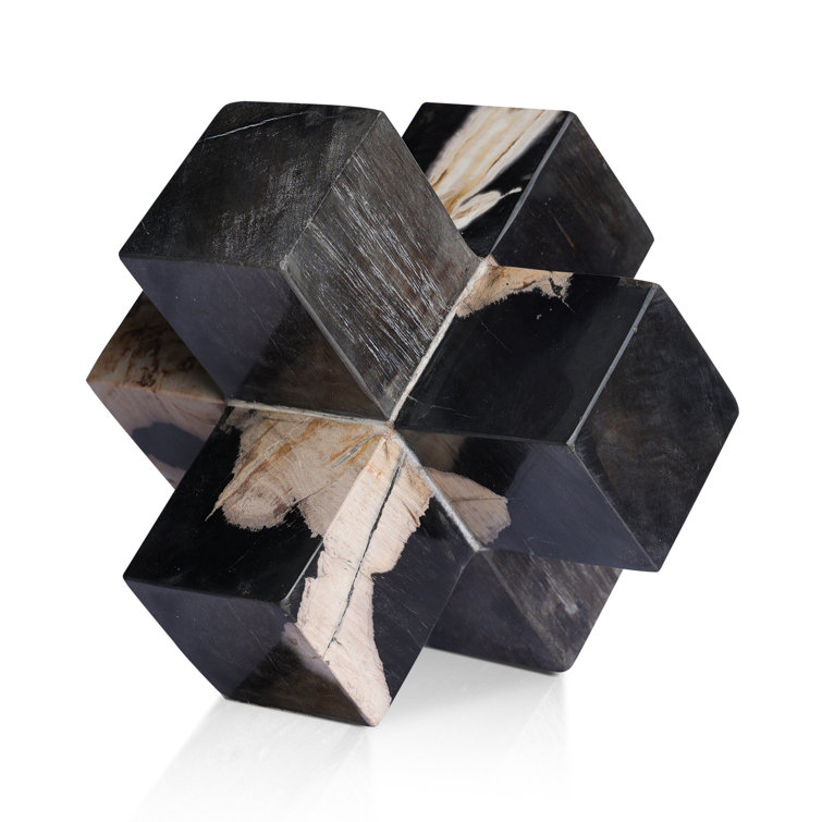 Dark Petrified Wood Jack Sculptural Figurine