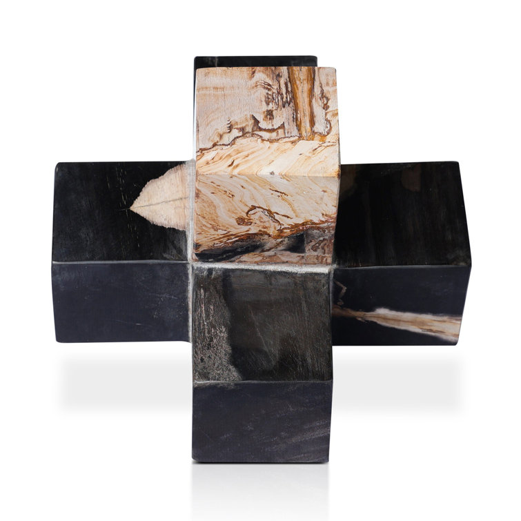 Dark Petrified Wood Jack Sculptural Figurine