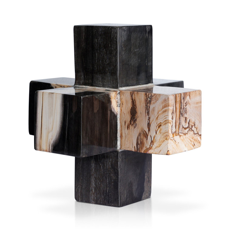 Dark Petrified Wood Jack Sculptural Figurine