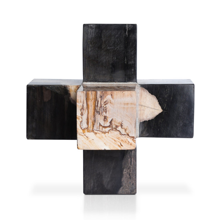 Dark Petrified Wood Jack Sculptural Figurine