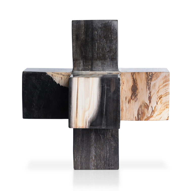 Dark Petrified Wood Jack Sculptural Figurine