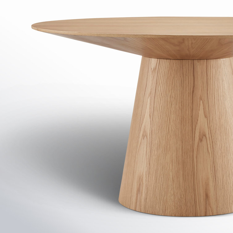 Barra 53" Round Natural Wood Contemporary Dining Table