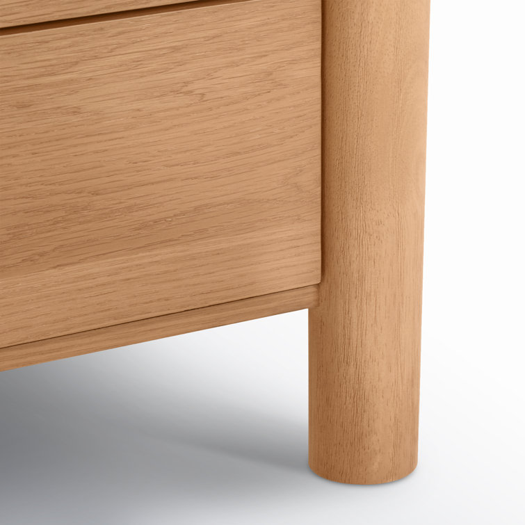 Natural Oak 1-Drawer Nightstand with Antique Bronze Handle