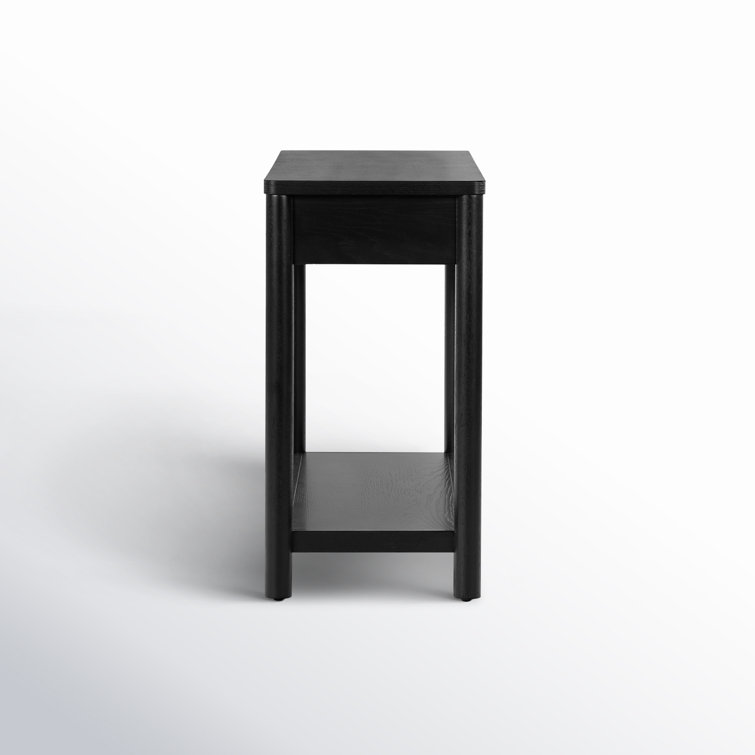Jaylessa Black Wood and Metal Console Table with Storage
