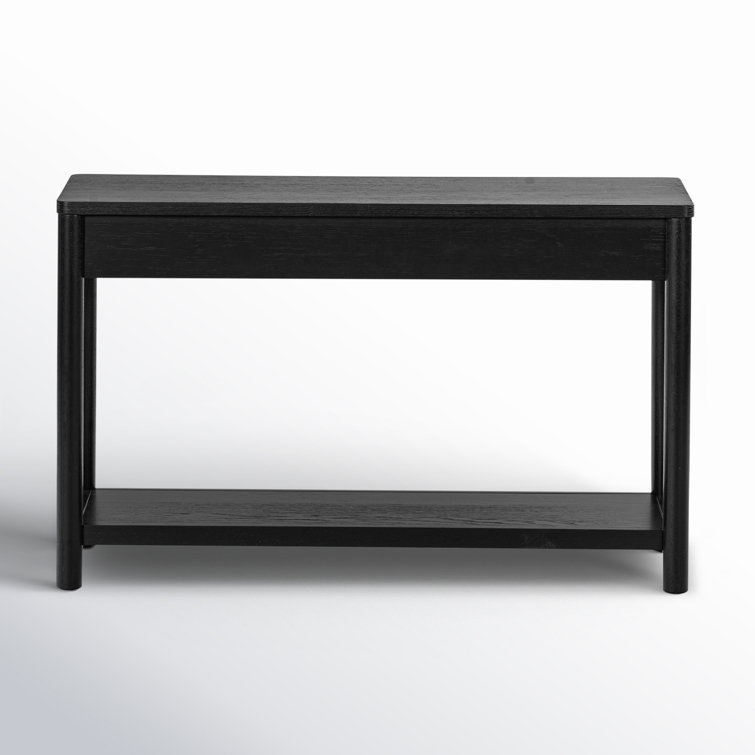 Jaylessa Black Wood and Metal Console Table with Storage