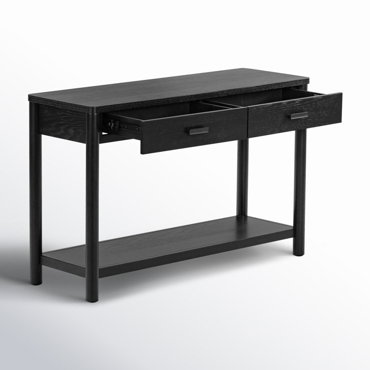 Jaylessa Black Wood and Metal Console Table with Storage