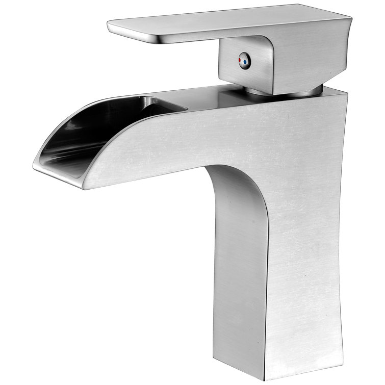 Brushed Nickel Single-Handle Bathroom Faucet with Lead-Free Brass