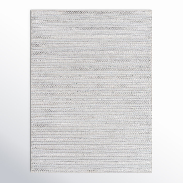 Blue Hand-Knotted Abstract Wool and Cotton Rug 2' x 3'