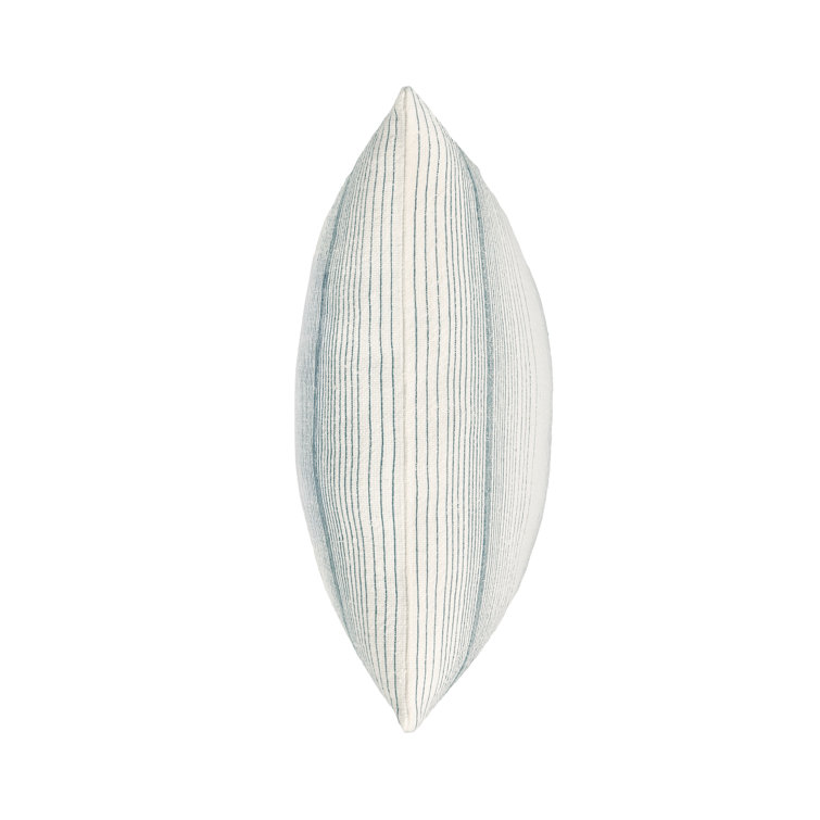 Capri Blue and White Striped Linen Cotton Pillow Cover