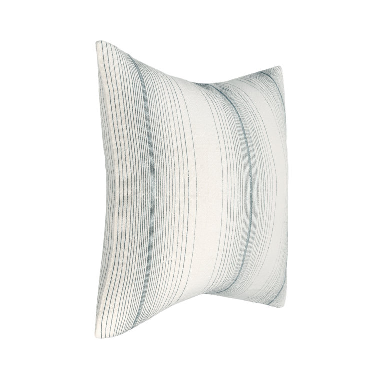 Capri Blue and White Striped Linen Cotton Pillow Cover