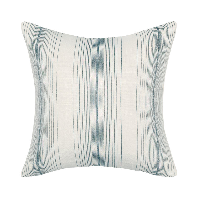 Capri Blue and White Striped Linen Cotton Pillow Cover