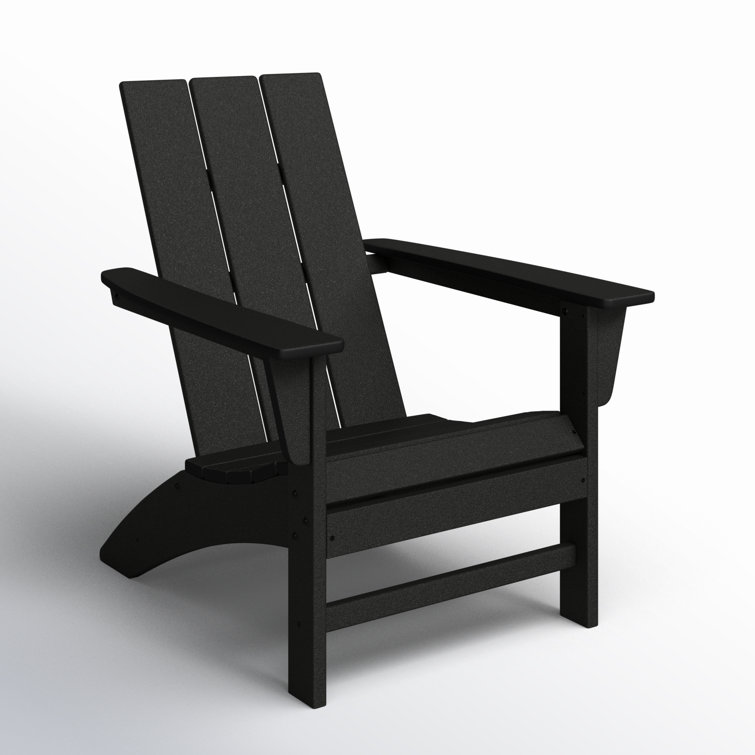 Syracuse Modern Black POLYWOOD Adirondack Outdoor Chair