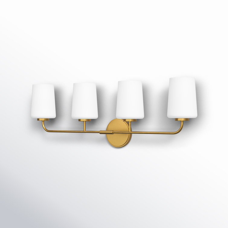 Heritage Brass 4-Light Vanity with Etched Opal Shades