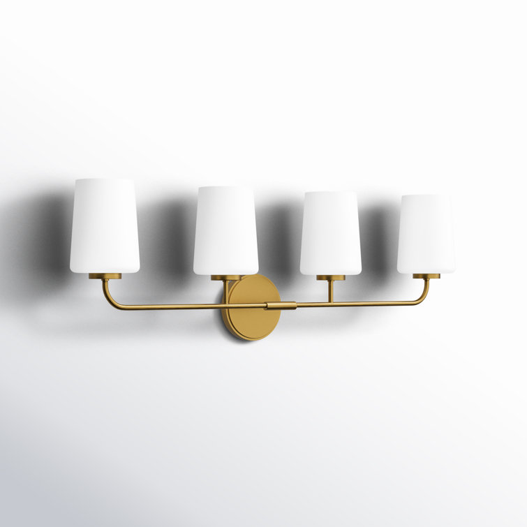 Heritage Brass 4-Light Vanity with Etched Opal Shades