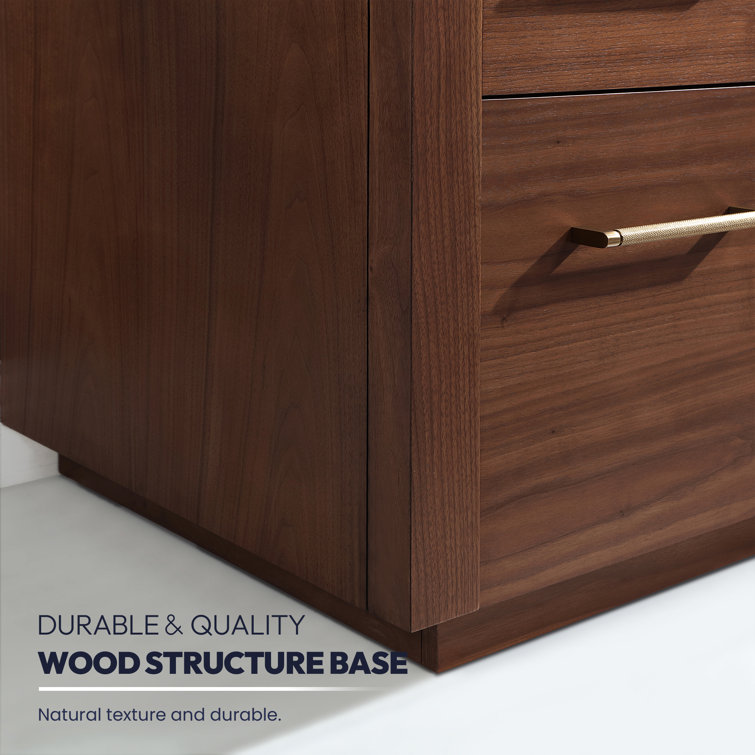 San 36'' Walnut and White Single Bathroom Vanity