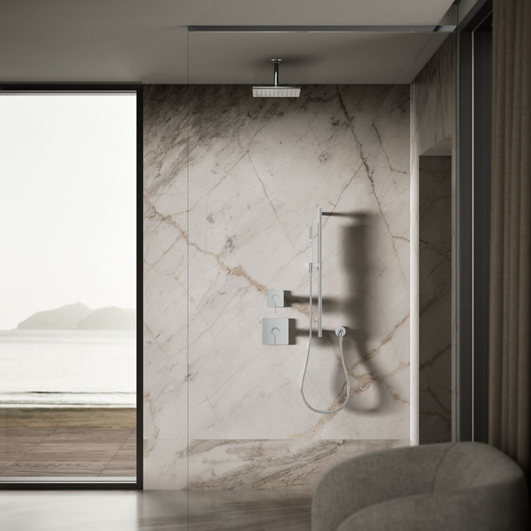 Polished Chrome 10" Square Rain Showerhead