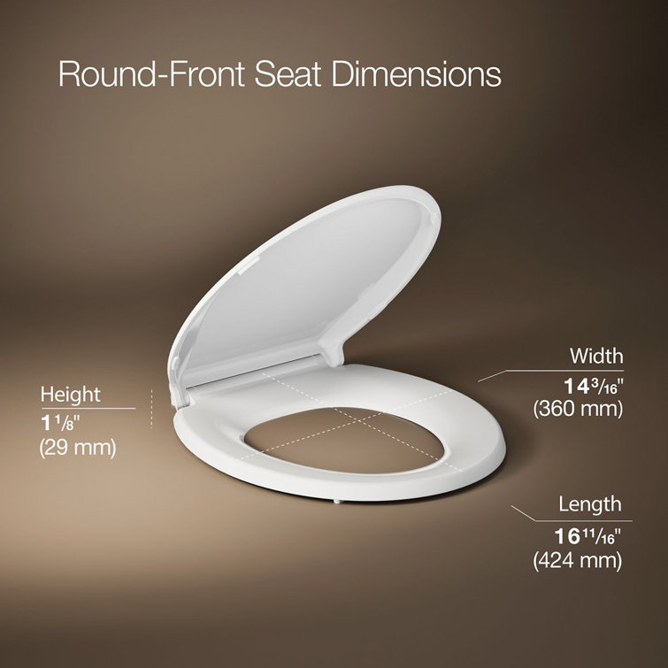 White Round-Front Toilet Seat with Quiet-Close Lid