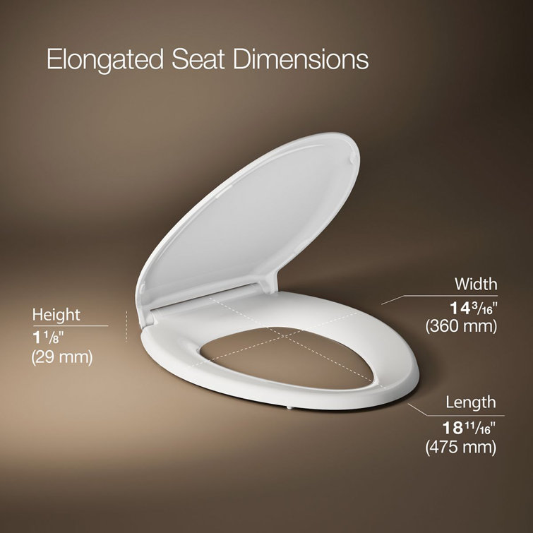 White Elongated Quiet-Close Toilet Seat with Grip-Tight Bumpers