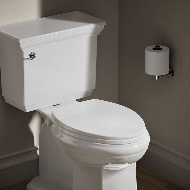 White Elongated Toilet Seat with Quick-Release Hinges