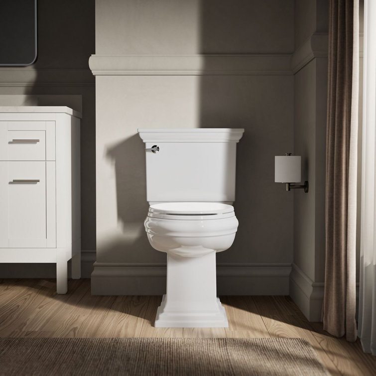 White Elongated Toilet Seat with Quick-Release Hinges