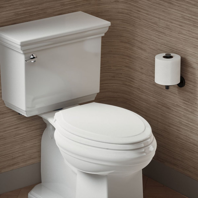 White Elongated Quiet-Close Toilet Seat with Grip-Tight Bumpers
