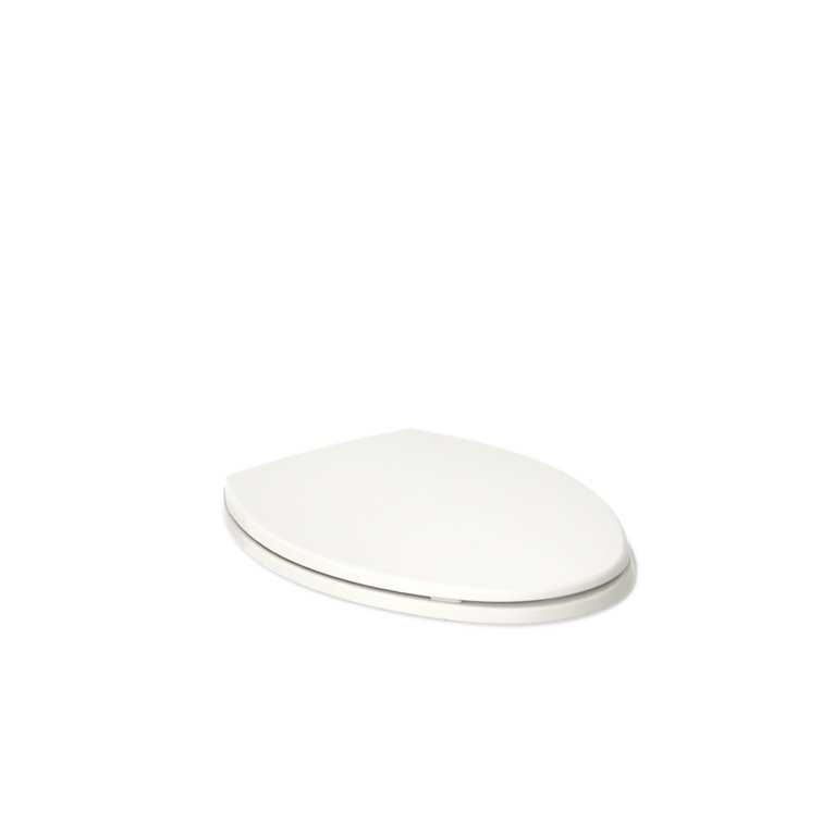 Biscuit Elongated Polypropylene Toilet Seat with Quick-Release Hinges