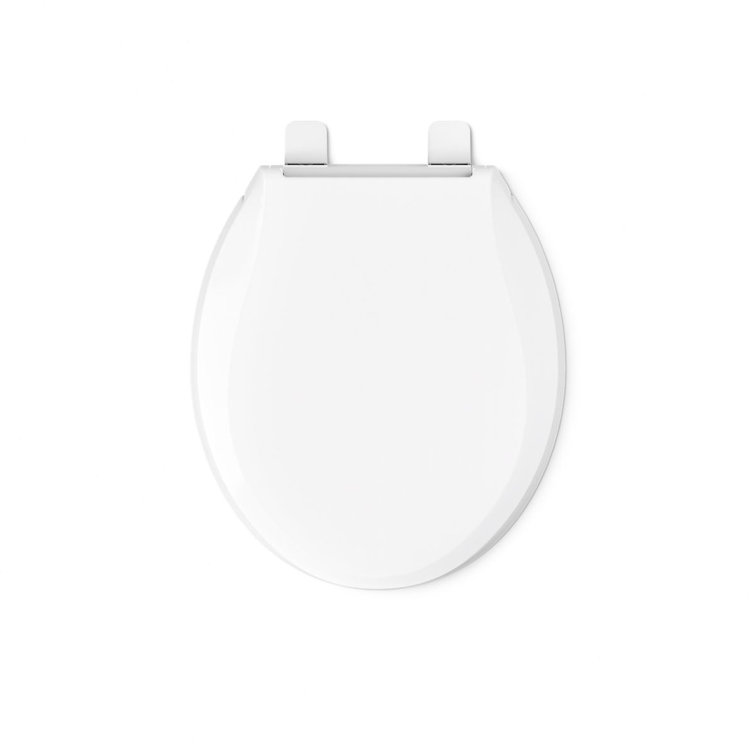 White Round-Front Toilet Seat with Quiet-Close Lid