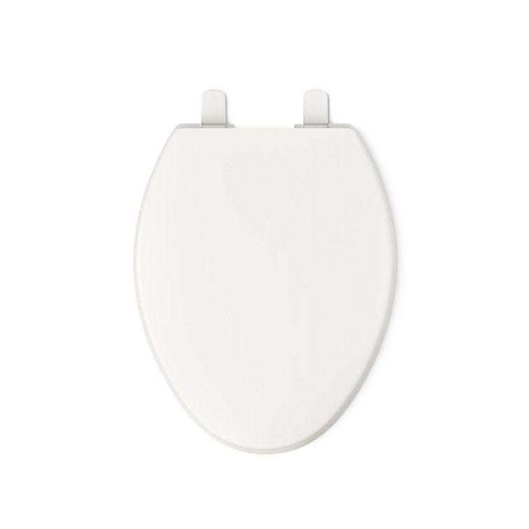 Biscuit Elongated Polypropylene Toilet Seat with Quick-Release Hinges
