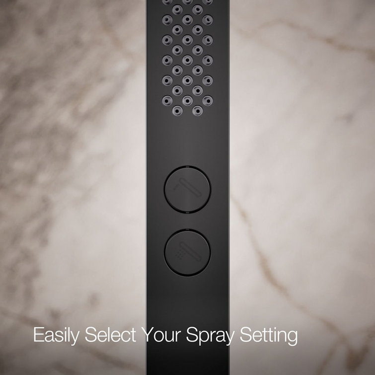 Matte Black Square Multi-Function Handheld Shower Head