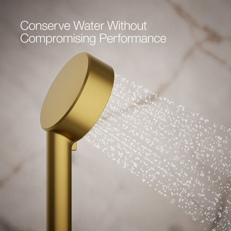 Vibrant Brushed Moderne Brass Wall Mounted Handheld Shower