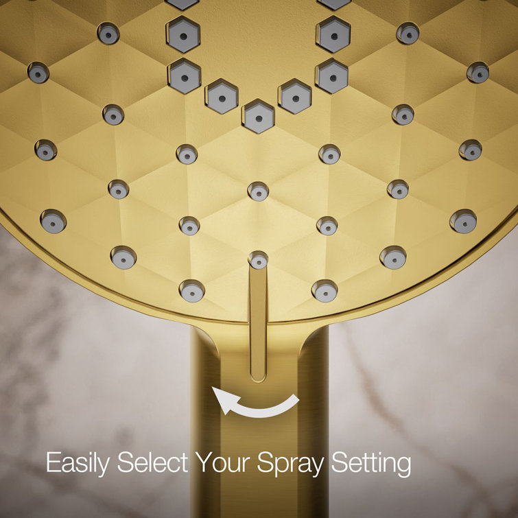 Vibrant Brushed Moderne Brass Wall Mounted Handheld Shower