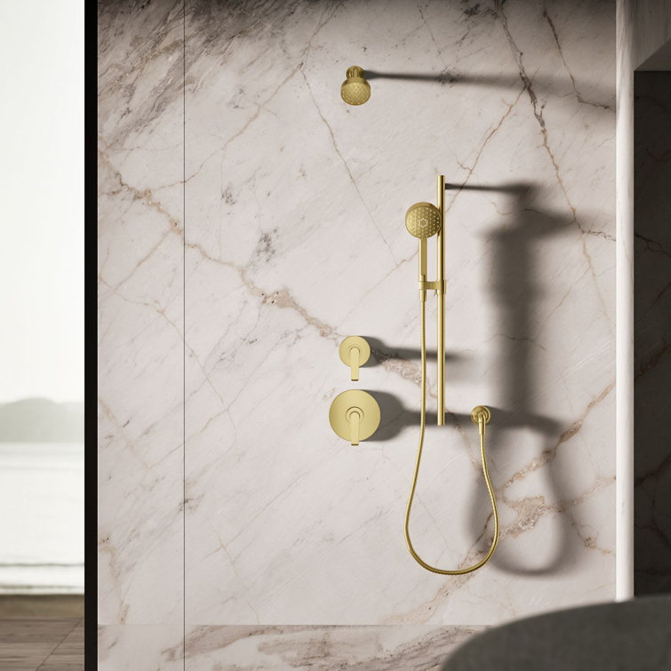 Vibrant Brushed Moderne Brass Wall Mounted Handheld Shower
