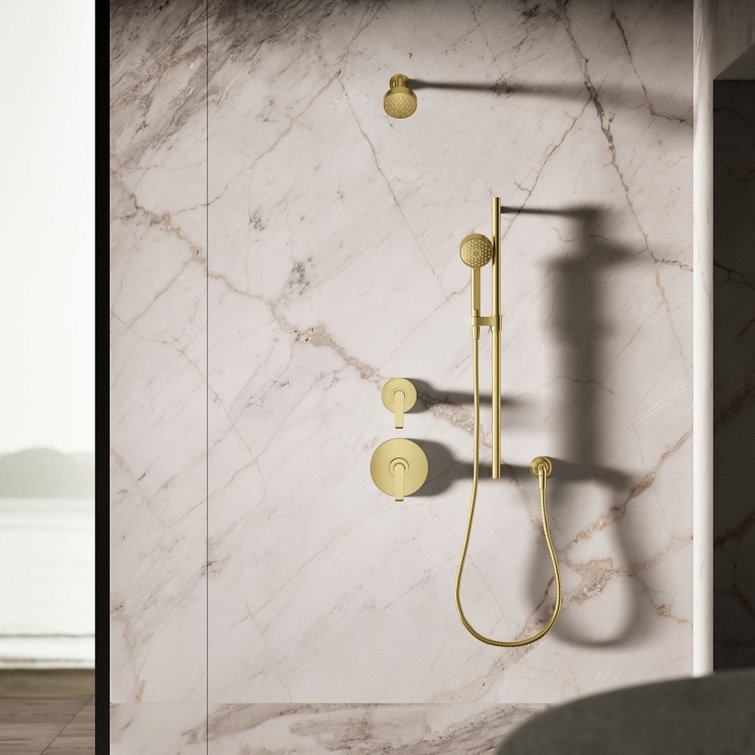 Vibrant Brushed Moderne Brass Wall Mounted Handheld Shower