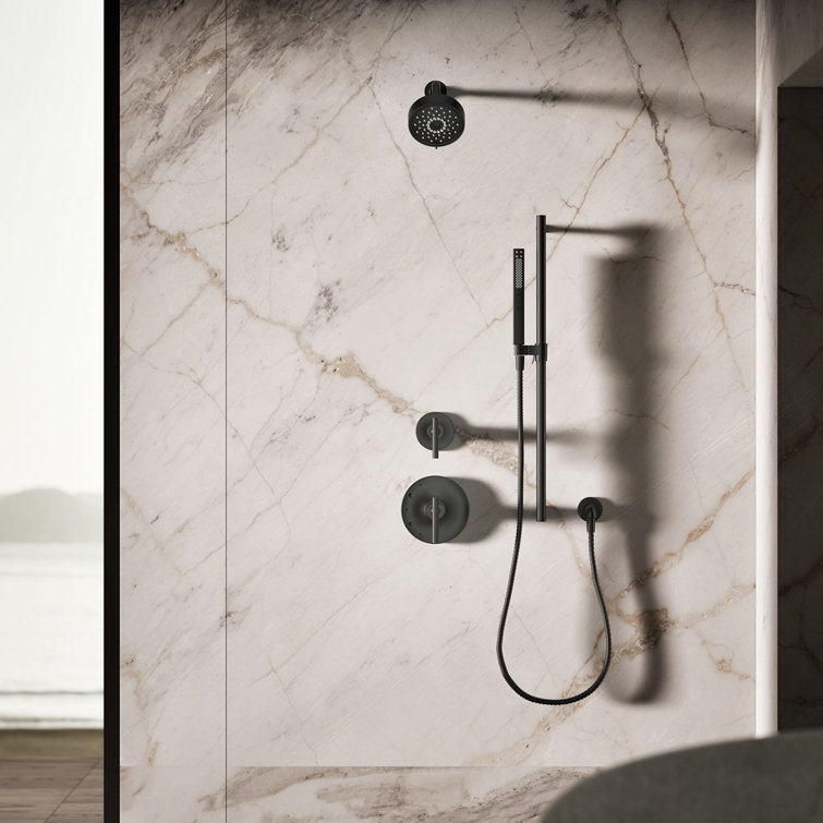Matte Black Square Multi-Function Handheld Shower Head