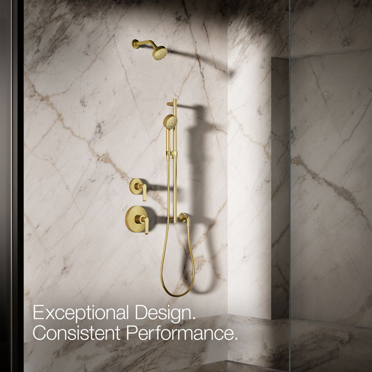 Vibrant Brushed Moderne Brass Wall Mounted Handheld Shower