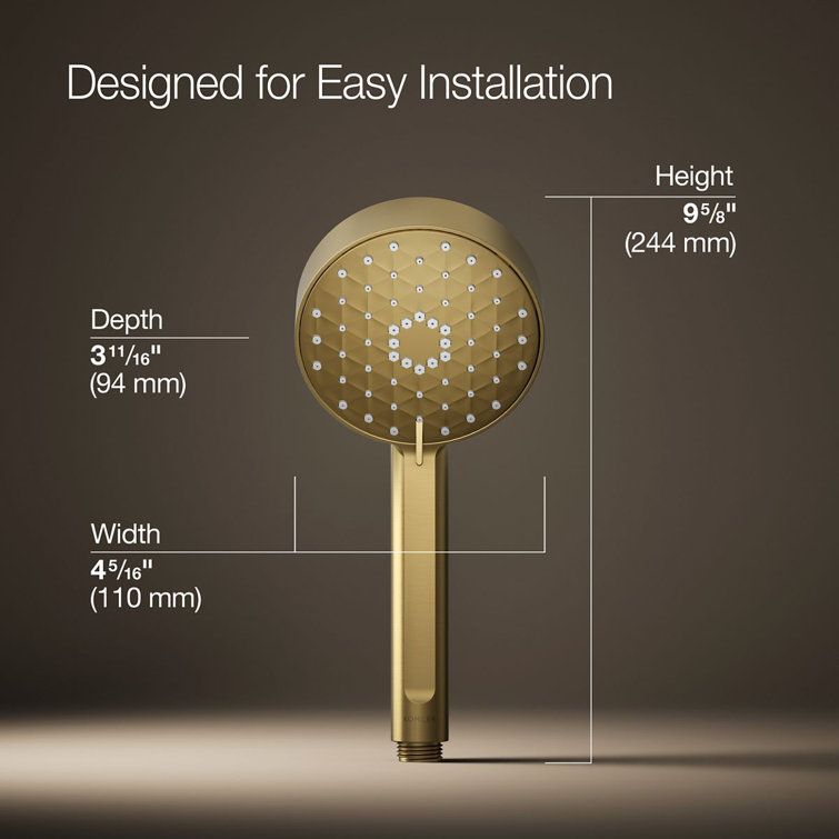 Vibrant Brushed Moderne Brass Wall Mounted Handheld Shower