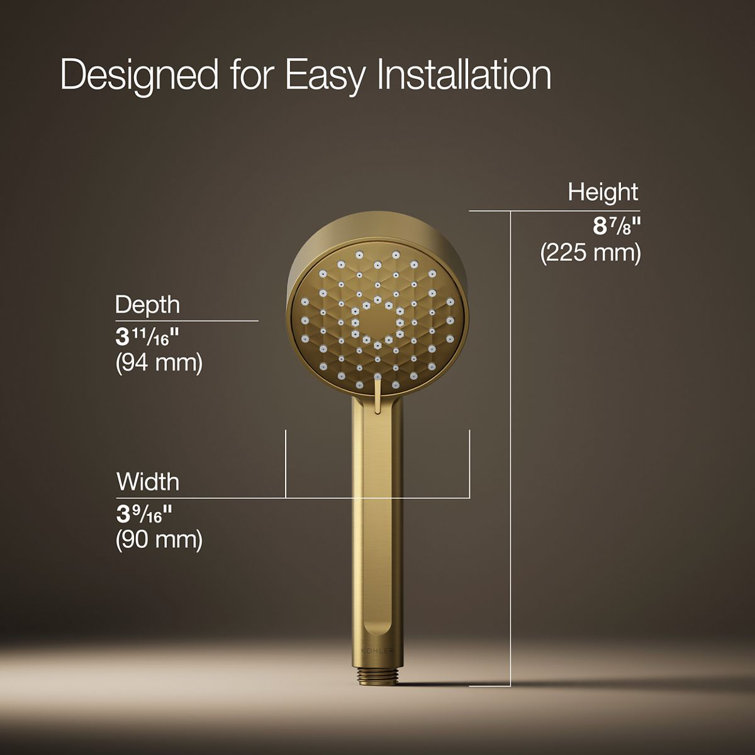 Vibrant Brushed Moderne Brass Wall Mounted Handheld Shower