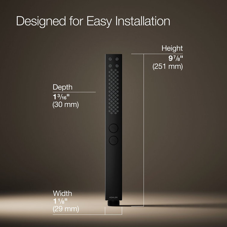 Matte Black Square Multi-Function Handheld Shower Head