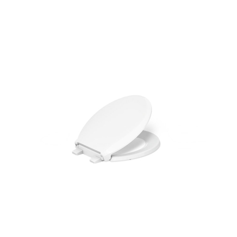 White Round-Front Toilet Seat with Quiet-Close Lid