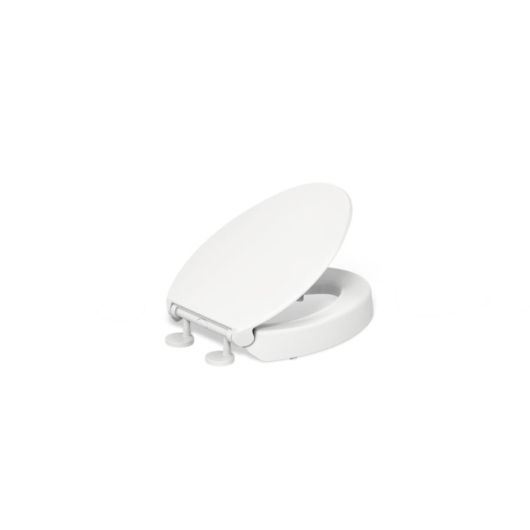 Hyten White Elevated Elongated Quiet-Close Toilet Seat