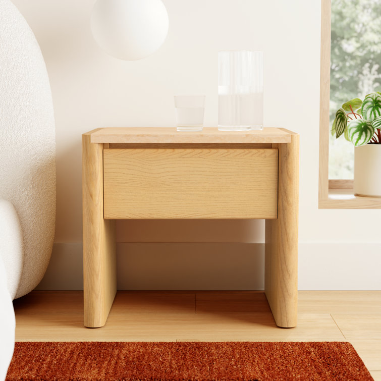 Granita Beige Stone Top 1-Drawer Nightstand
