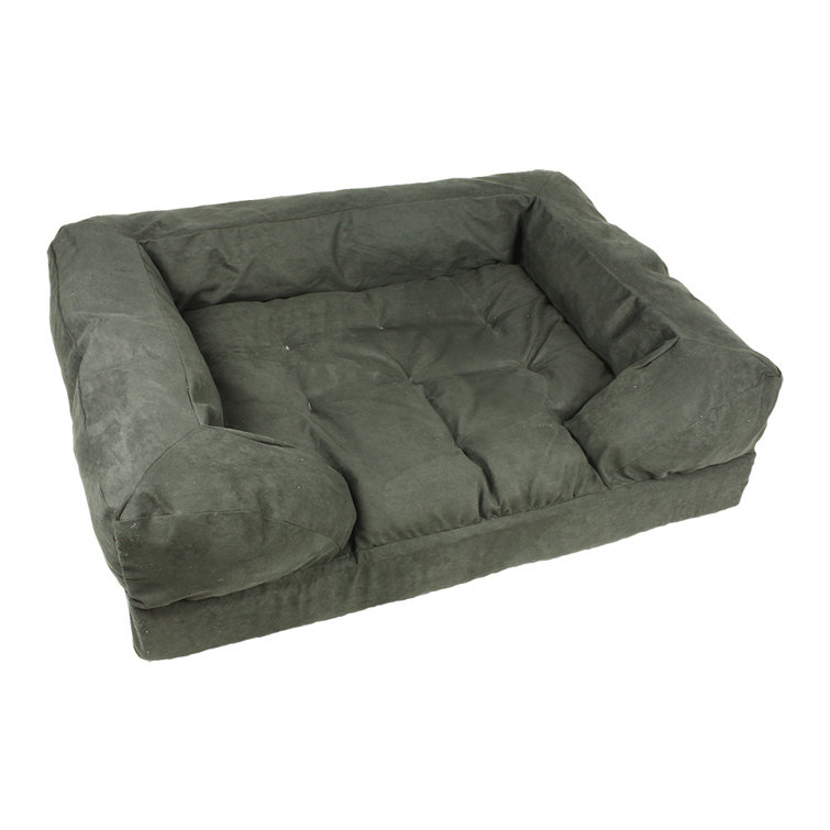 Medium Anthracite Suede Orthopedic Bolster Dog Bed