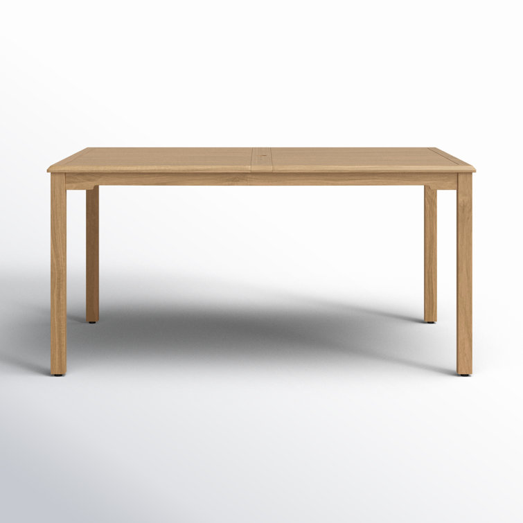 Maliana Certified Teak 118" Light Brown Outdoor Dining Table