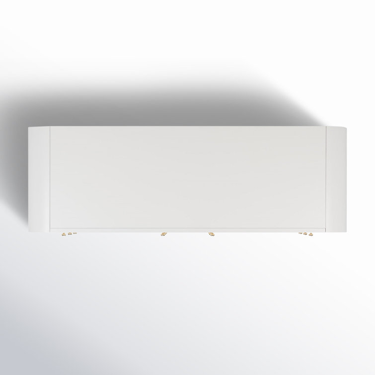 White and Gold 6-Drawer Double Dresser with Dovetail Drawer